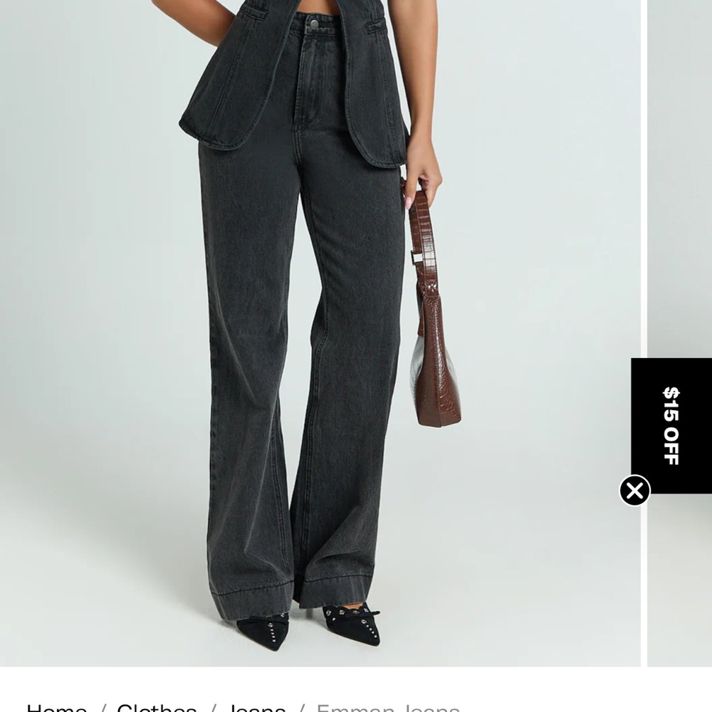 Showpo Black Flare Jeans - Picture 3 of 7